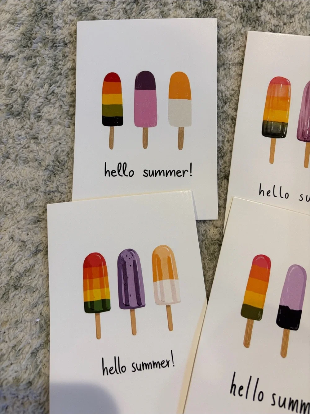 Hello Summer! Popsicle Greeting Cards Variety Pk  Set of Six NWT